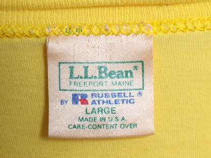 90s USA製 エルエルビーン ラッセル 別注 長袖 Tシャツ メンズ レディース L 古着 オールド ロンT ポケT 無地 ポケット付き ロングスリーブ