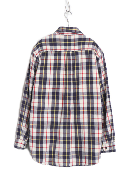 00s エルエルビーン チェック 長袖 ボタンダウン フランネル シャツ メンズ M 古着 オールド コットン ネルシャツ 長袖シャツ マルチカラー