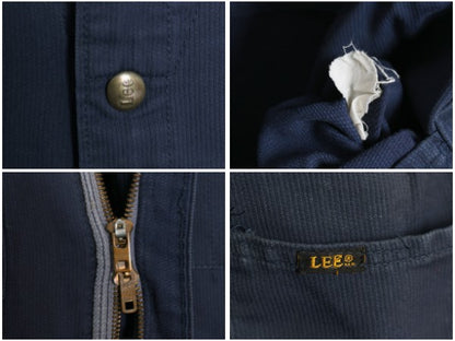 70s USA製 ★ Lee UNION ALLS オールインワン 44 メンズ XL / 古着 ヴィンテージ ワーク ツナギ ペインター パンツ コットン ピケ TALON 紺