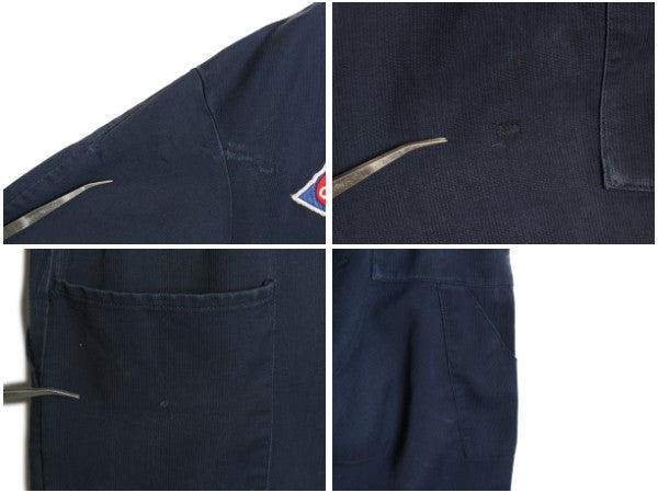 70s USA製 ★ Lee UNION ALLS オールインワン 44 メンズ XL / 古着 ヴィンテージ ワーク ツナギ ペインター パンツ コットン ピケ TALON 紺