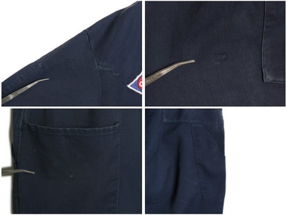 70s USA製 ★ Lee UNION ALLS オールインワン 44 メンズ XL / 古着 ヴィンテージ ワーク ツナギ ペインター パンツ コットン ピケ TALON 紺