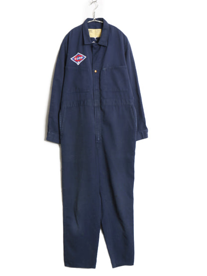 70s USA製 ★ Lee UNION ALLS オールインワン 44 メンズ XL / 古着 ヴィンテージ ワーク ツナギ ペインター パンツ コットン ピケ TALON 紺