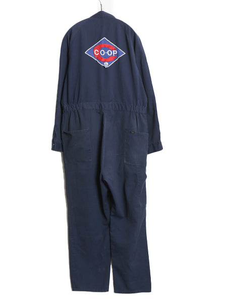 70s USA製 ★ Lee UNION ALLS オールインワン 44 メンズ XL / 古着 ヴィンテージ ワーク ツナギ ペインター パンツ コットン ピケ TALON 紺
