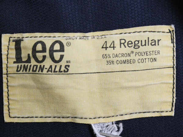 70s USA製 ★ Lee UNION ALLS オールインワン 44 メンズ XL / 古着 ヴィンテージ ワーク ツナギ ペインター パンツ コットン ピケ TALON 紺