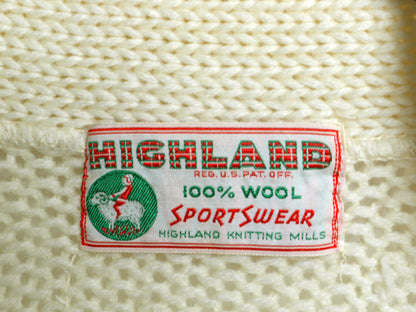 50s 60s ★ レタード ニット カーディガン メンズ L / ヴィンテージ ウール セーター 前開き アワード カレッジ ナチュラル ポケット付き