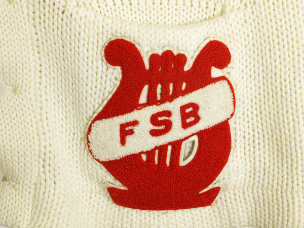 50s 60s ★ レタード ニット カーディガン メンズ L / ヴィンテージ ウール セーター 前開き アワード カレッジ ナチュラル ポケット付き