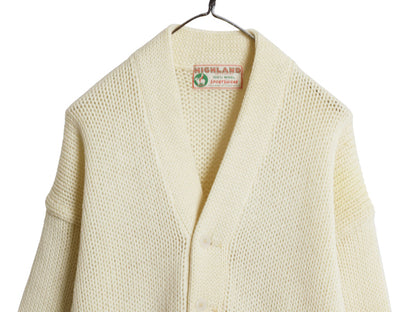 50s 60s ★ レタード ニット カーディガン メンズ L / ヴィンテージ ウール セーター 前開き アワード カレッジ ナチュラル ポケット付き