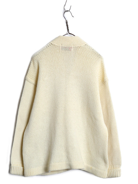 50s 60s ★ レタード ニット カーディガン メンズ L / ヴィンテージ ウール セーター 前開き アワード カレッジ ナチュラル ポケット付き