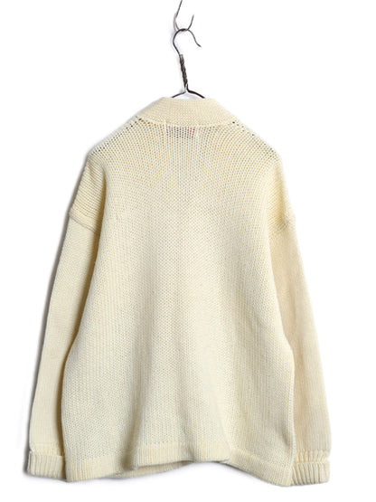 50s 60s ★ レタード ニット カーディガン メンズ L / ヴィンテージ ウール セーター 前開き アワード カレッジ ナチュラル ポケット付き