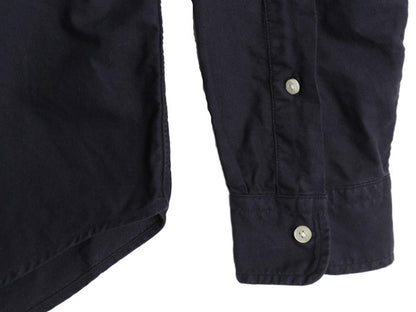 ラルフローレン 長袖 ボタンダウン シャツ メンズ M / 古着 ポロ SLIM FIT オックスフォード コットン ワンポイント ポニー 無地 ネイビー