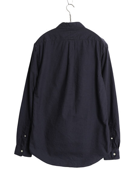 ラルフローレン 長袖 ボタンダウン シャツ メンズ M / 古着 ポロ SLIM FIT オックスフォード コットン ワンポイント ポニー 無地 ネイビー