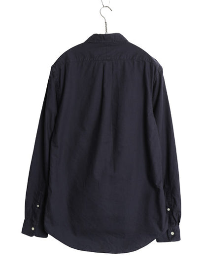 ラルフローレン 長袖 ボタンダウン シャツ メンズ M / 古着 ポロ SLIM FIT オックスフォード コットン ワンポイント ポニー 無地 ネイビー