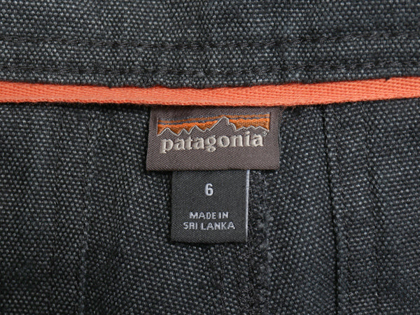 パタゴニア アイアンフォージ ヘンプ キャンバス ダブルニー パンツ 6 レディース M 程 19年製 アウトドア ワーク ダック ストレート 黒