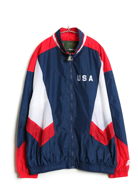  90s アトランタ オリンピック アメリカ 代表 ナイロン ジャケット メンズ XXL オールド オフィシャル スターター スタジャン 大きいサイズ