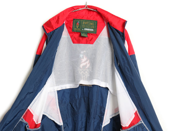  90s アトランタ オリンピック アメリカ 代表 ナイロン ジャケット メンズ XXL オールド オフィシャル スターター スタジャン 大きいサイズ