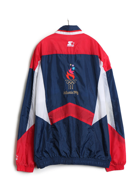  90s アトランタ オリンピック アメリカ 代表 ナイロン ジャケット メンズ XXL オールド オフィシャル スターター スタジャン 大きいサイズ