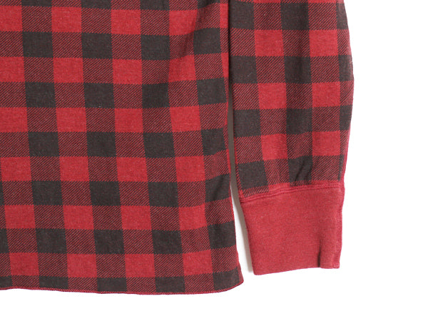 エルエルビーン ヘンリーネック チェック 長袖 Tシャツ メンズ L ロンT TRADITIONAL FIT バッファロー ブラック レッド ツートン 2レイヤー
