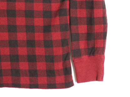 エルエルビーン ヘンリーネック チェック 長袖 Tシャツ メンズ L ロンT TRADITIONAL FIT バッファロー ブラック レッド ツートン 2レイヤー