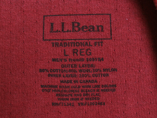 エルエルビーン ヘンリーネック チェック 長袖 Tシャツ メンズ L ロンT TRADITIONAL FIT バッファロー ブラック レッド ツートン 2レイヤー