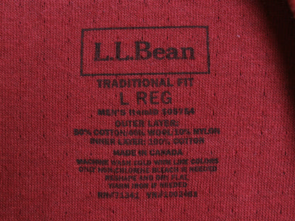 エルエルビーン ヘンリーネック チェック 長袖 Tシャツ メンズ L ロンT TRADITIONAL FIT バッファロー ブラック レッド ツートン 2レイヤー