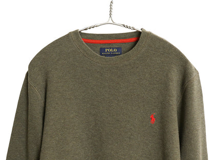 ポロ ラルフローレン 長袖 サーマル Tシャツ メンズ M ロンT ワッフル ストレッチ カットソー インナー トップス ワンポイント ポニー 無地