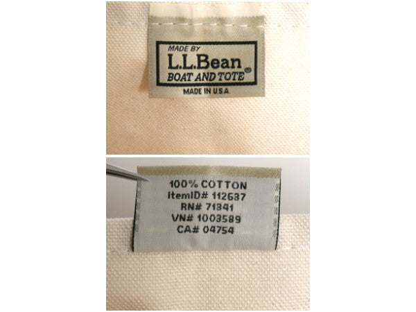 デッドストック USA製 エルエルビーン キャンバス トート バッグ LARGE / アウトドア オープントップ ハンドバッグ 大きいサイズ 企業 ロゴ