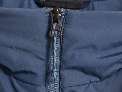 US企画 ノースフェイス 中綿 ナイロン ベスト メンズ M 古着 フルジップ キルティング アウトドア 重ね着 前開き ハイネック ワンポイント