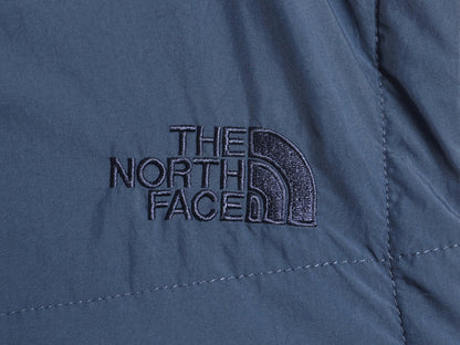 US企画 ノースフェイス 中綿 ナイロン ベスト メンズ M 古着 フルジップ キルティング アウトドア 重ね着 前開き ハイネック ワンポイント