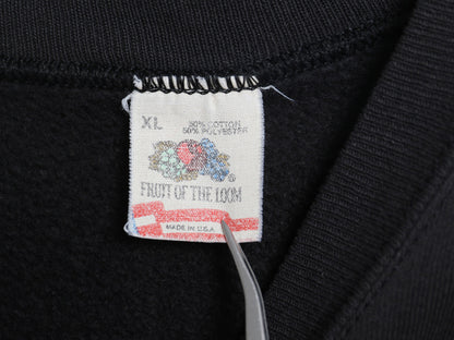 80s USA製 ジャズ アート イラスト プリント スウェット メンズ XL / 古着 ヴィンテージ トレーナー グラフィック 裏起毛 黒 大きいサイズ