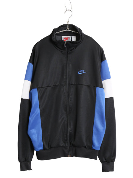 90s ナイキ フルジップ トラック ジャケット メンズ L オールド 初期 銀タグ 当時物 ジャージ ハイネック ストレッチ ブラック スウッシュ