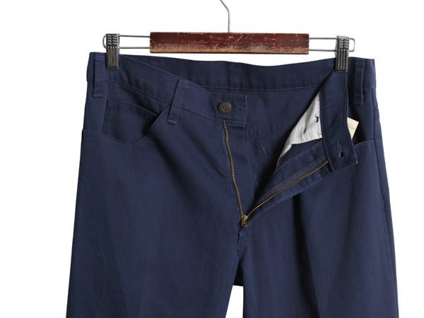 70s USA製 ★ リーバイス 517 スタプレ フレア パンツ メンズ 32 32 / ヴィンテージ ピケ ブーツカット スラックス ボトムス 42タロン 紺