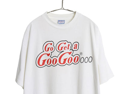 90s USA製 グーグー クラスター 企業 プリント 半袖 Tシャツ メンズ XL オールド ヘビーウェイト チョコレート 大きいサイズ ALL SPORT 白