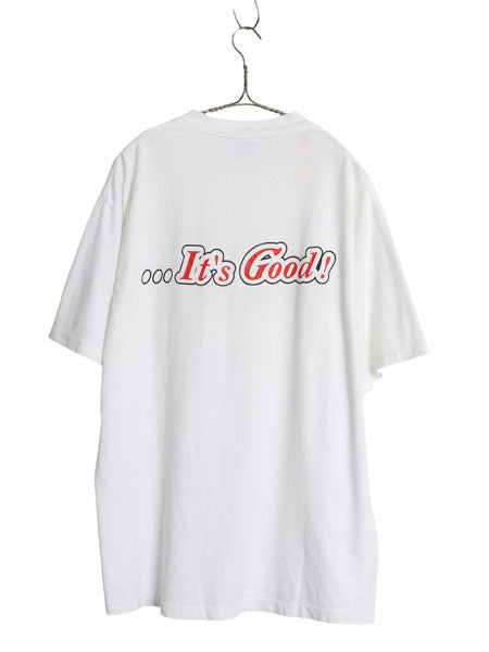 90s USA製 グーグー クラスター 企業 プリント 半袖 Tシャツ メンズ XL オールド ヘビーウェイト チョコレート 大きいサイズ ALL SPORT 白