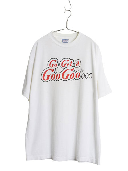 90s USA製 グーグー クラスター 企業 プリント 半袖 Tシャツ メンズ XL オールド ヘビーウェイト チョコレート 大きいサイズ ALL SPORT 白