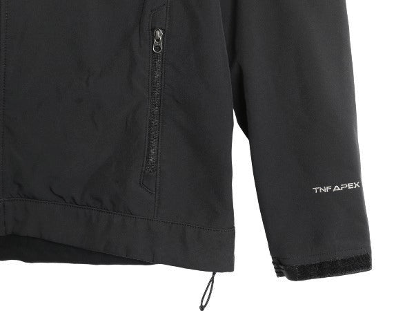 US企画 ノースフェイス APEX ソフトシェル ジャケット メンズ L 裏 フリース フルジップ ストレッチ ハイネック ジャンパー ブラック 防風