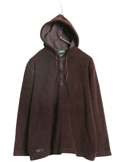 90s ローレン ラルフローレン ハーフジップ フリース パーカー レディース L オールド ポロ ジャケット プルオーバー ブルゾン ジャンパー