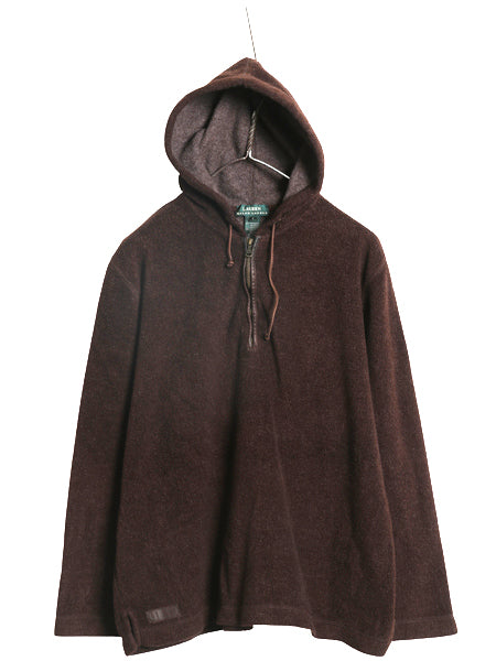 90s ローレン ラルフローレン ハーフジップ フリース パーカー レディース L オールド ポロ ジャケット プルオーバー ブルゾン ジャンパー