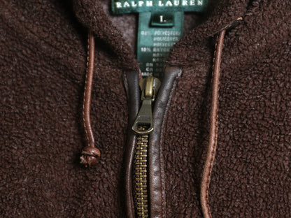 90s ローレン ラルフローレン ハーフジップ フリース パーカー レディース L オールド ポロ ジャケット プルオーバー ブルゾン ジャンパー