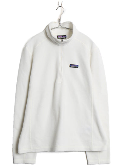 パタゴニア マイクロD ハーフジップ フリース プルオーバー レディース M / 16年製 アウトドア ロンT 長袖 Tシャツ ハイネック インナー 白