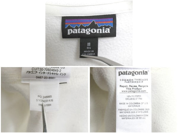 パタゴニア マイクロD ハーフジップ フリース プルオーバー レディース M / 16年製 アウトドア ロンT 長袖 Tシャツ ハイネック インナー 白
