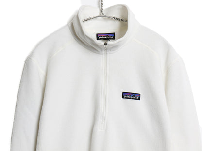 パタゴニア マイクロD ハーフジップ フリース プルオーバー レディース M / 16年製 アウトドア ロンT 長袖 Tシャツ ハイネック インナー 白