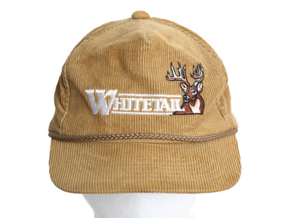 90s 細畝 コーデュロイ ベースボール キャップ メンズ レディース フリーサイズ / オールド 帽子 ハンティング トラッカー ハット シカ刺繍