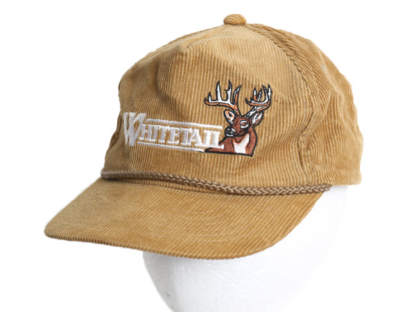 90s 細畝 コーデュロイ ベースボール キャップ メンズ レディース フリーサイズ / オールド 帽子 ハンティング トラッカー ハット シカ刺繍