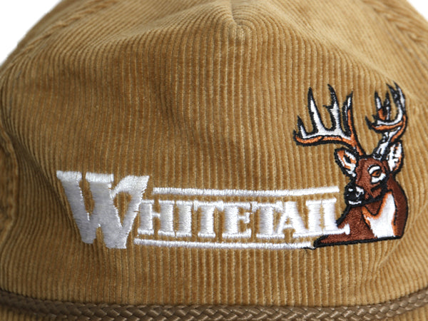 90s 細畝 コーデュロイ ベースボール キャップ メンズ レディース フリーサイズ / オールド 帽子 ハンティング トラッカー ハット シカ刺繍