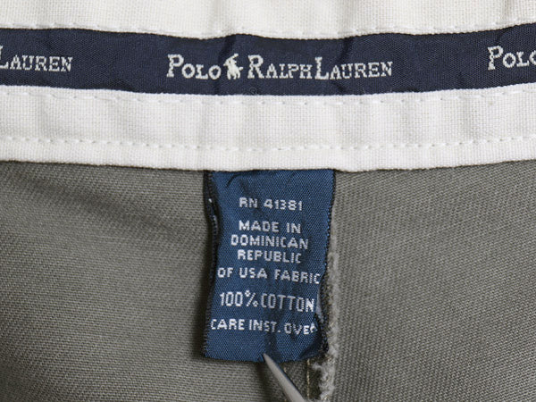 90s ポロ ラルフローレン チノ パンツ 実寸 33 26 / オールド ANDREW PANT スラックス ツータック ストレート コットン ポロチノ グレー