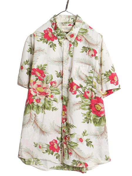 デニム&サプライ ラルフローレン 花柄 半袖 ボタンダウン シャツ メンズ XXL / 半袖シャツ コットン 総柄 アロハ ハワイアン 大きいサイズ