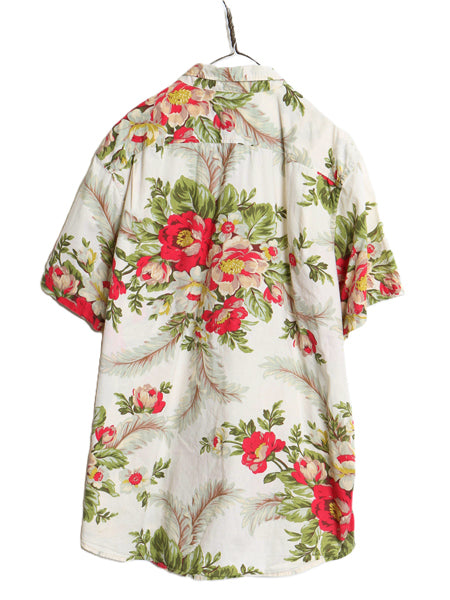 デニム&サプライ ラルフローレン 花柄 半袖 ボタンダウン シャツ メンズ XXL / 半袖シャツ コットン 総柄 アロハ ハワイアン 大きいサイズ