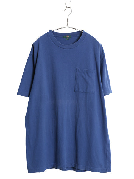 ジェイクルー ポケット付き 無地 半袖 Tシャツ メンズ XL / 復刻 巨人タグ ポケT カットソー クルーネック ヘビーウェイト 大きいサイズ 青