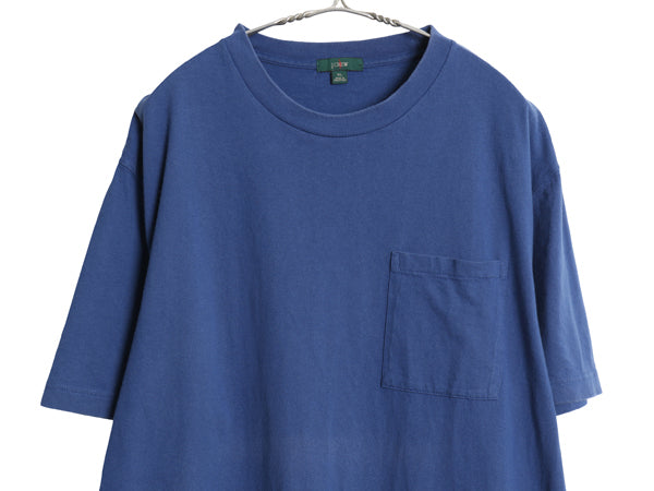 ジェイクルー ポケット付き 無地 半袖 Tシャツ メンズ XL / 復刻 巨人タグ ポケT カットソー クルーネック ヘビーウェイト 大きいサイズ 青