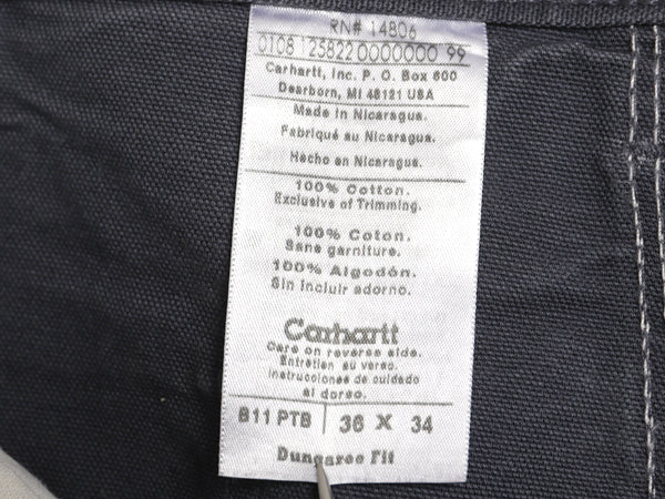 US企画 カーハート ウォッシュド ダック ペインター パンツ メンズ 36 34 ワーク ストレート ヘビーウェイト コットン ぺトロール ボトムス